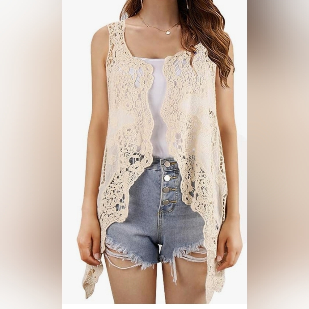 Crochet Lace Vest - Picture 2 of 8